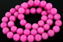 Margele jad, rotund, roz intens, 8mm