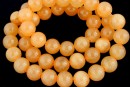 Margele jad, rotund, portocaliu pastel, 8mm