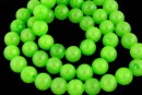 Margele jad,, rotund, verde neon, 8mm