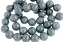 Margele jad, rotund, gri, 10mm