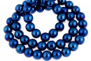 Margele hematit albastru cobalt, rotund, 6mm