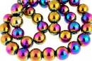 Margele hematit multicolor, rotund, 12mm