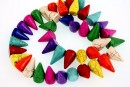 Margele magnezit multicolor, spikes, 15mm