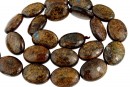 Margele bronzit, oval plat, 18x13mm