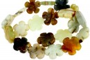 Margele jad floral natural, floare, 20mm