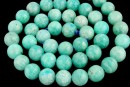 Margele amazonit peruvian natural, verde marin, rotund, 8mm