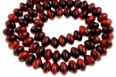 Margele ochi de tigru rosu, rondela disc, 8x5mm
