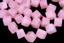 Margele cuart roz, cub neregulat, 12x8mm