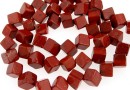 Margele jasp rosu, cub neregulat, 8x6mm
