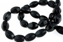 Margele onix negru, oval fatetat, 14x10mm