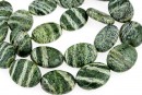 Margele serpentinit argintiu, oval plat, 20x16mm