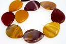 Margele mookaite natural, picatura plata, 40x30mm