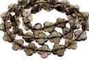 Margele cuart natural, trifoi, fumuriu, 11x11mm
