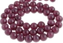Cat eye beads, round, purple garnet, 8mm