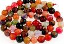 Margele agate dragon vein, multicolor, rotund fatetat, 6mm