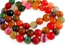Margele agate dragon vein, multicolor, rotund fatetat, 8mm