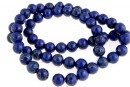 Margele turcoaz cu insertie de pirita, albastru lapis rotund, 7mm
