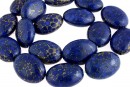 Margele turcoaz cu insertie de pirita, oval plat, 25x18mm
