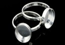 Baza inel argint 925, cabochon 14x10mm, interior 17.2mm- x1