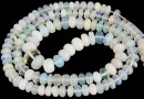Margele opal natural alb translucent cu irizatii, rondele, 4.5-7mm