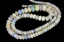 Margele opal natural ivory translucent cu irizatii, rondele, 3.5-8mm