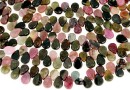 Margele turmalina naturala, multicolor, brioleta, 8x6mm
