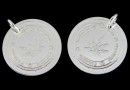 Charm banut gravat cu cannabis, argint 925,16mm - x1