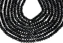 Margele spinel negru natural, natural, rondele fatetate, 3mm