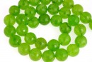 Margele cuart verde lime, rotund fatetat, 10mm