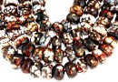 Margele agate crab fire, rondela fatetata, 14x8-9mm