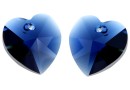 Swarovski, pandantiv inima, dark indigo, 18mm - x1