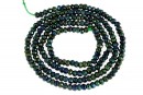 Margele spinel negru natural cu reflexii curcubeu, rondele fatetate, 3mm