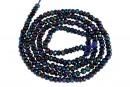 Margele spinel negru natural cu reflexii curcubeu, rondele fatetate, 3mm