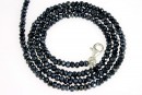 Margele spinel negru natural cu reflexii hematit, rondele fatetate, 3mm