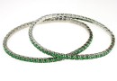 Bratara Swarovski 1088 dark moss green, placata cu rodiu, 18cm - x1