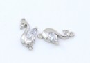 Link lebada, argint 925 placat cu rodiu, 14x7mm - x1
