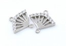 Link evantai, argint 925 placat cu rodiu, 13.5x13mm - x1
