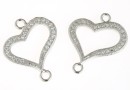 Link inima argint 925 placat cu rodiu, 19x15.5mm - x1