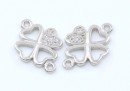 Link trifoi argint 925 placat cu rodiu, 12.5x8mm - x1