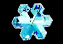 Swarovski, pandantiv fulg de nea, blue AB, 25mm - x1