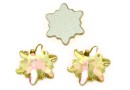 Swarovski, cabochon edelweiss, luminous green, 10mm - x1