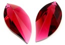 Swarovski, leaf pendant, bordeaux, 28mm - x1