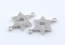 Link Steaua lui David cu cristale argint 925 rodiat, 16mm - x1
