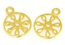 Pandantiv floare, argint 925 placat cu aur, 15.5mm - x1