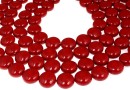 Perle Swarovski disc, red coral pearl, 14mm - x4