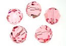 Swarovski, margele rotund fatetat, light rose, 12mm - x1