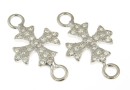 Link cruce, argint 925 placat cu rodiu, 18mm - x1