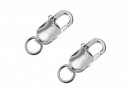 Incuietoare carabina, argint 925 placat cu rodiu, 8.5x4.5mm - x2