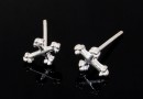 Tortite cercei cruce, argint 925, 7.5mm - x1per