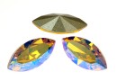 Swarovski navette, fancy chaton, light topaz shim., 8mm - x4